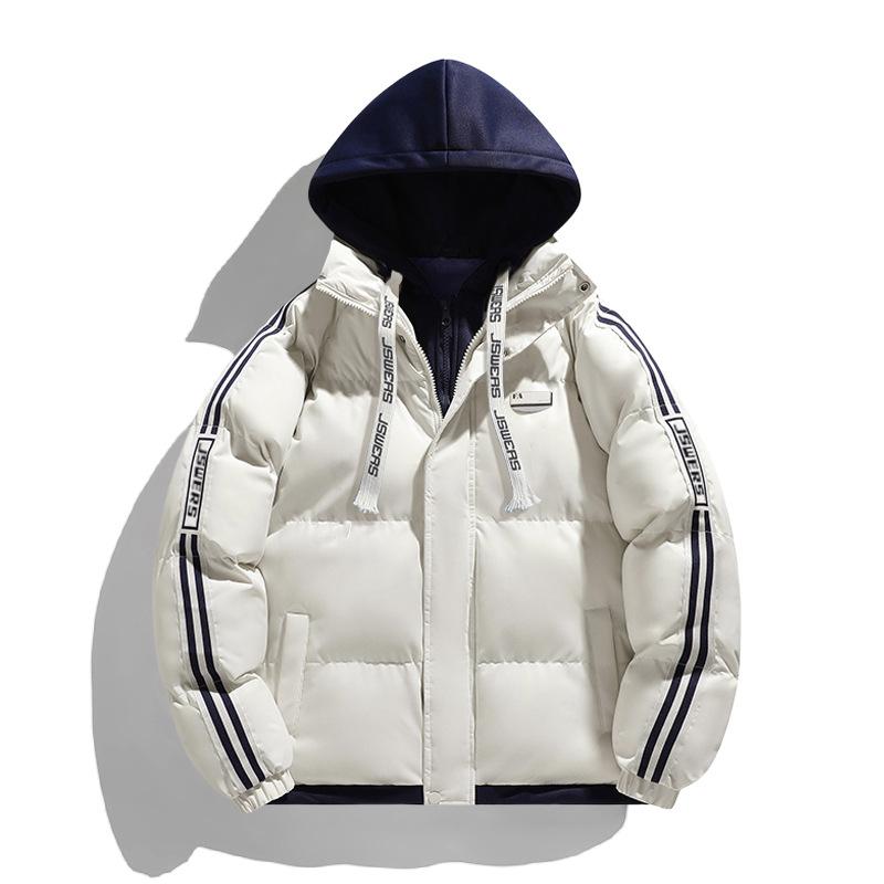 Couple Cotton Clothes Solid Color Hooded Cotton Clothes Couple Autumn/Winter Cotton Clothes