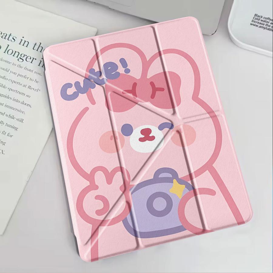 Pink Little Rabbit Tablet Case For iPad Air 4 5 M3 M2 1 2 M4 11inch Pro 2025 Mini 6 7 Pro 11th 10th 9th 8th 7th 12.9inch Holder
