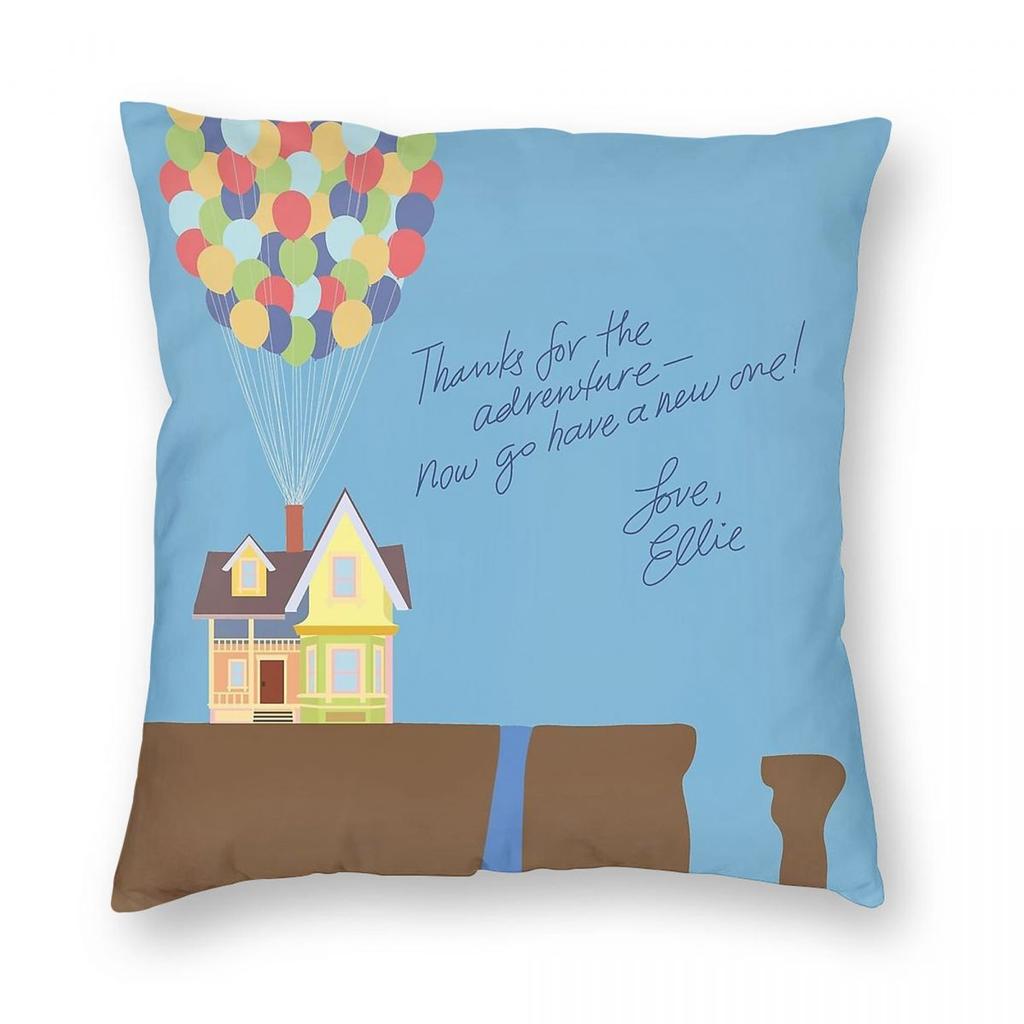 Colourful House On Cliff Square Pillowcase Polyester Linen Velvet Printed Zip Decor Home Cushion Cover X