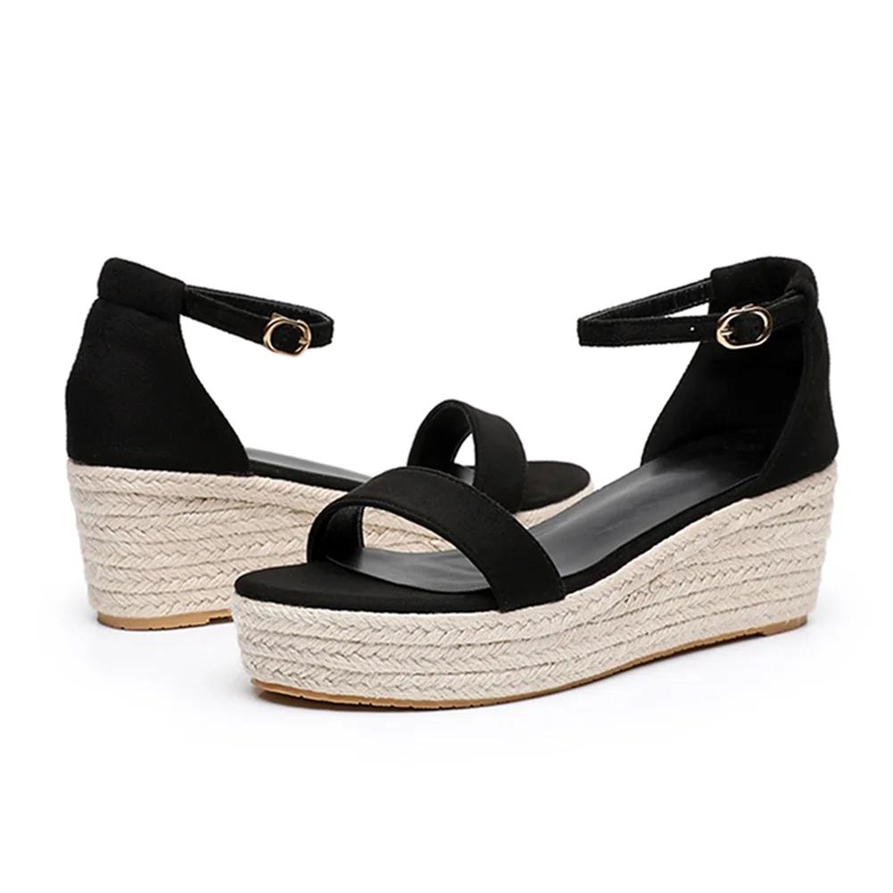 

Модная обувь больших размеров 32-44 для женщин, летние женские повседневные туфли на танкетке, на высоком каблуке, для вечеринки, вечера, свадьбы, сандалии на платформе Sandalias Mujer 44