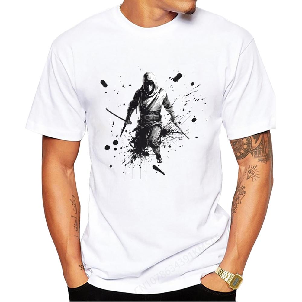 Japan Anime Men T-Shirt Retro Samurai Printed T Shirts Short Sleeve Tshirts Harajuku Tee