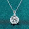 D Color 3ct Moissanite Diamond Pendant Necklace 925 Sterling Sliver Round Shape Necklaces Wedding Bridal Fine Jewelry For Women