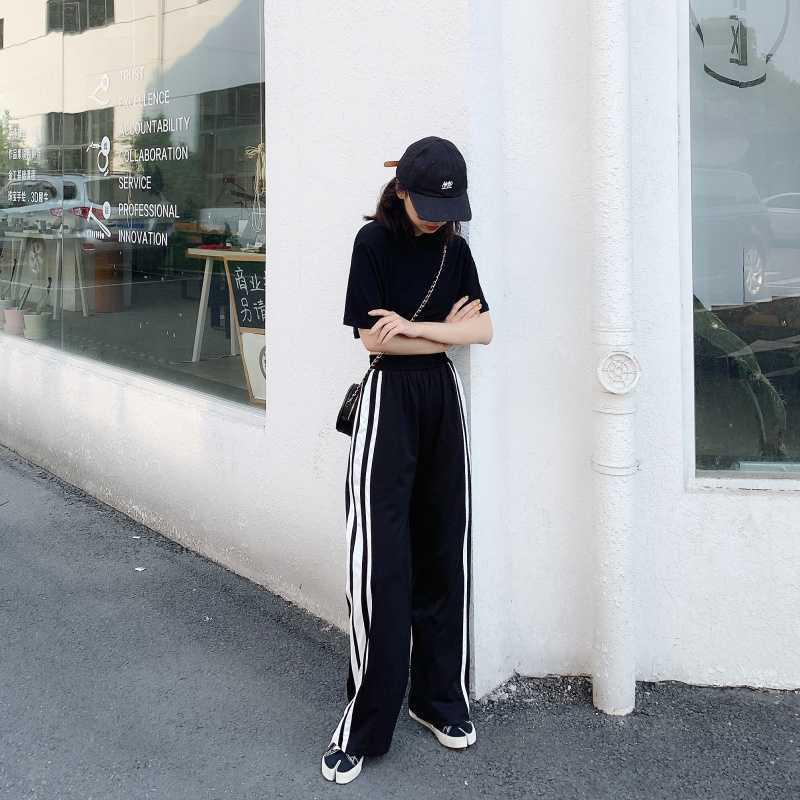 

2024 Осень Унисекс Широкие Спортивные Повседневные Брюки - Тонкие, Свободного Покроя, Большой Размер Extra Extra Large чёрный