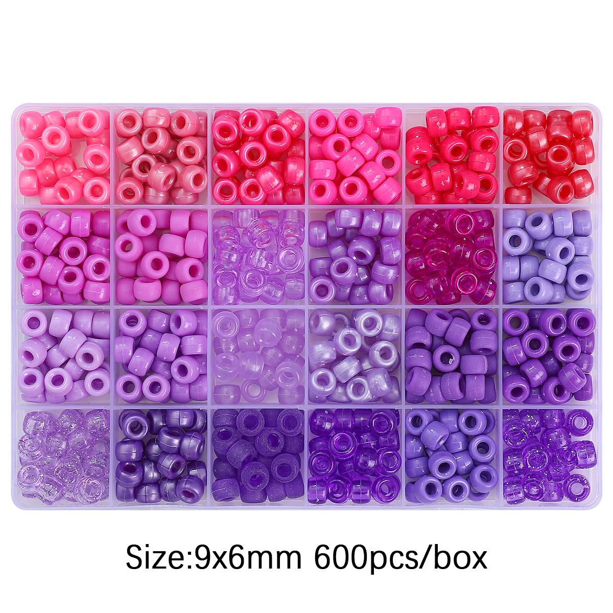 

600 шт. акриловых бусин для изготовления браслетов, ожерелий, аксессуаров для изготовления ювелирных изделий 9x6mm 600pcs фиолетовый