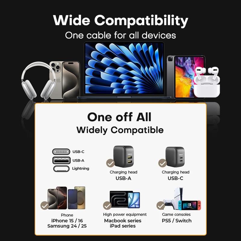 QOOVI PD 240W USB C auf USB Typ C Kabel Für Macbook Laptop Ladegerät Schnellladung Für iPhone 16 Xiaomi Samsung Ladekabel