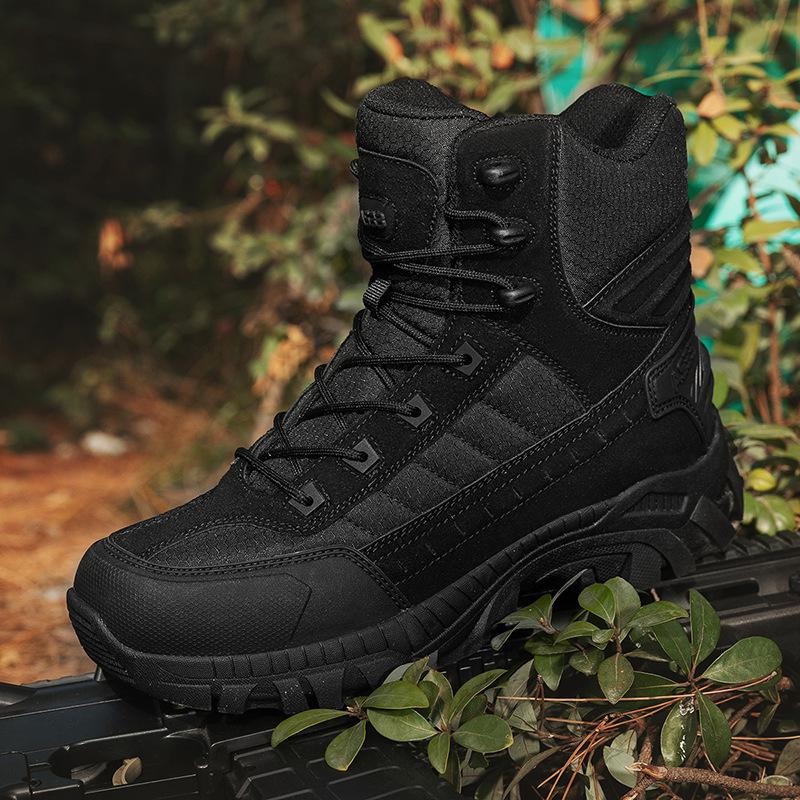 2024 Men's Plus Size High-Top Camouflage Combat and Hiking Boots