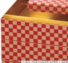 Outdoor Lunch Box Made In 3 Washi Red and Gold Checkered X X J-kitchens (Lunch Box) Japan, Tiers, 7-inch, Paper, Pattern, 22.0cm 22.0cm 17.6cm
