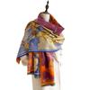 Ink painting, flower imitation cashmere printing scarf, new elegant women's warm scarf, fashionable retro shawl