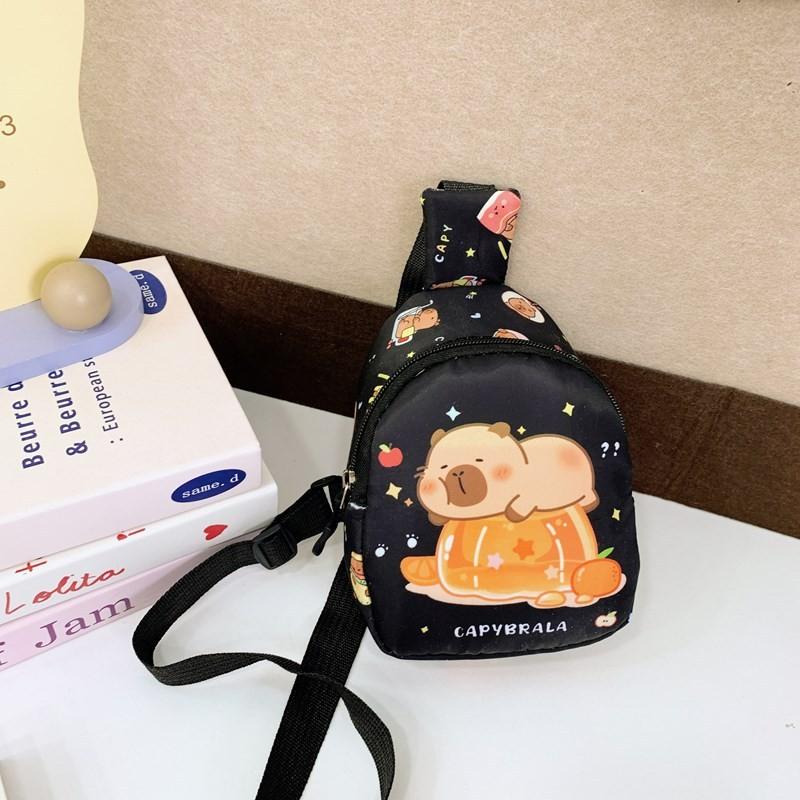 Cartoon Capybara Kids Pattern Single Shoulder Crossbody Chest Bag Gift Fashion