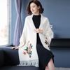 Autumn Winter Embroidery Cashmere Scarf Hijab Long Fringed Shawl Cloak Cardigan Cape