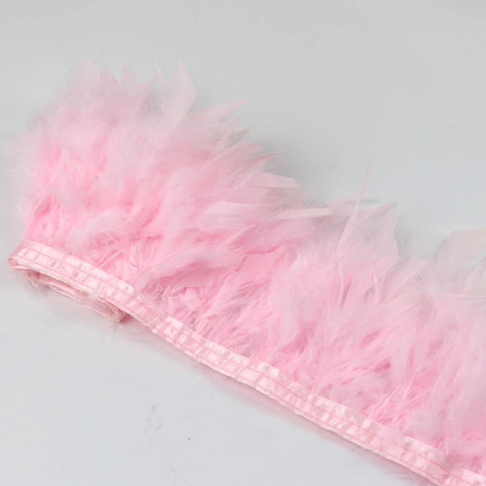 1Meter Natural Turkey Feathers Trims Fringe 10-15cm for Wedding Clothing Decoration Accessories DIY Feather Ribbon Sewing Crafts