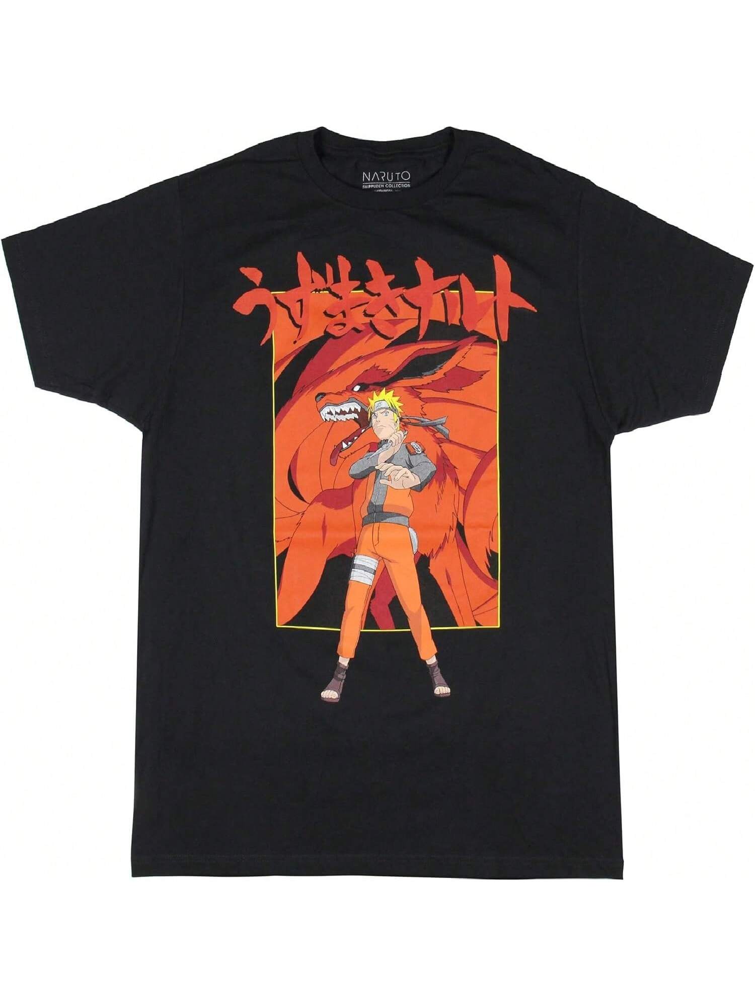Narutos Shippuden Mens Narutos Against 9-Tail Beast Kurama Anime T-Shirt S разноцветный