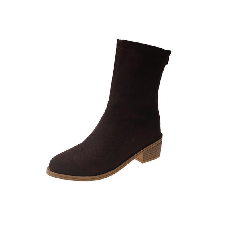 Große Stoffstiefel Damen Herbst und Winter neue Windsocken Stiefel lässige Mode Einzelstiefel Damen