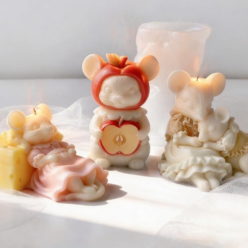 Food Safe Mouse candlewax Forms Set Of 3 For DIY Creations Soap Making And Home Decorating