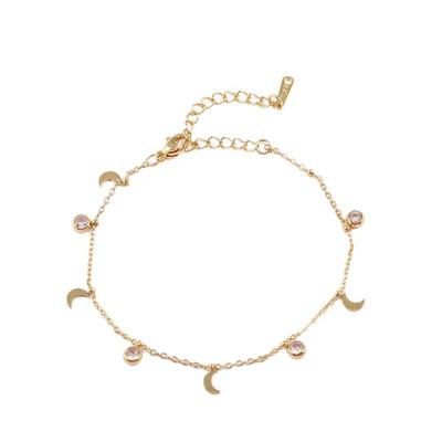 Women's High-End Stainless Steel Moon Zircon Bracelet - Fresh Korean Style Niche Design