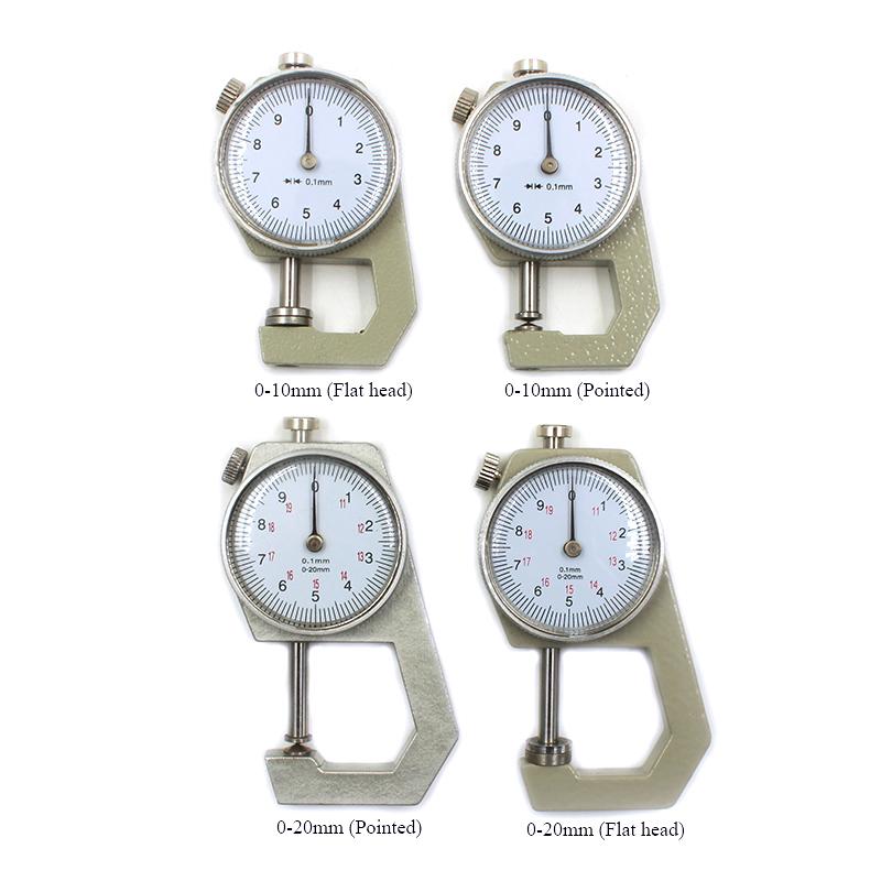 1Pc Precision Leather Thickness Gauge, Aluminum Alloy DIY Craft Measuring Tool, 0-10mm & 0-20mm Range, Dual Flat & Pointed Heads