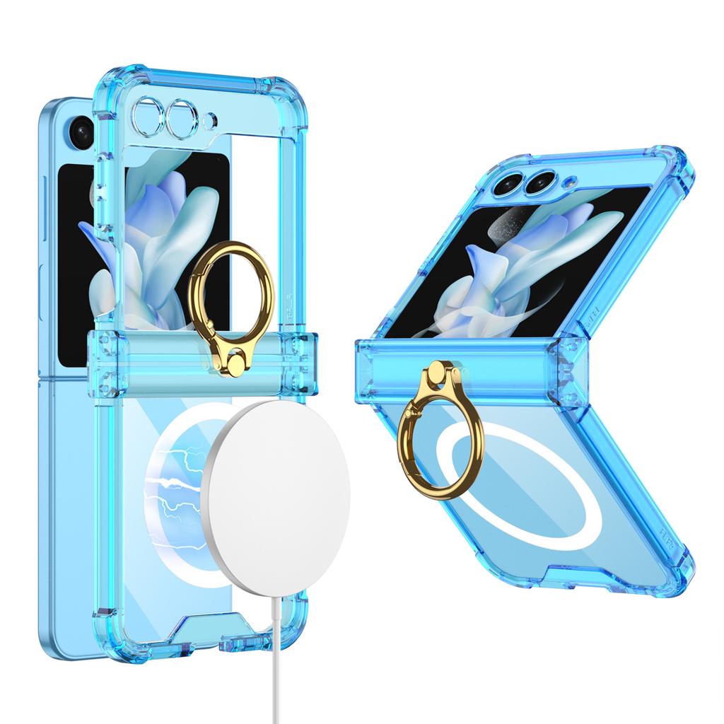 Suitable for Samsung Flip5 Mobile Phone Case Folding Screen Full Inclusive Airbag Wireless Charging Flip5 Shaft Ring Protection Case