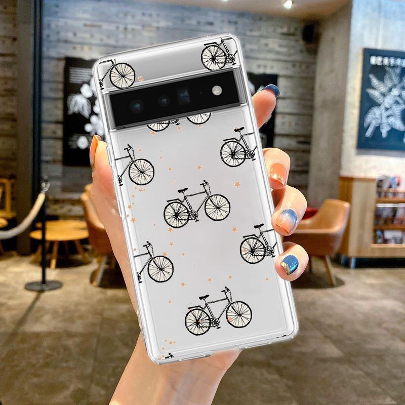 

Mountain Bike Cycling art Phone Case For Google Pixel 9 Pro XL 8 7 6 Pro 8A 7A 6A 5 4 5A 4A 3A XL 5G Silicone Soft Clear Cover Pixel 3A