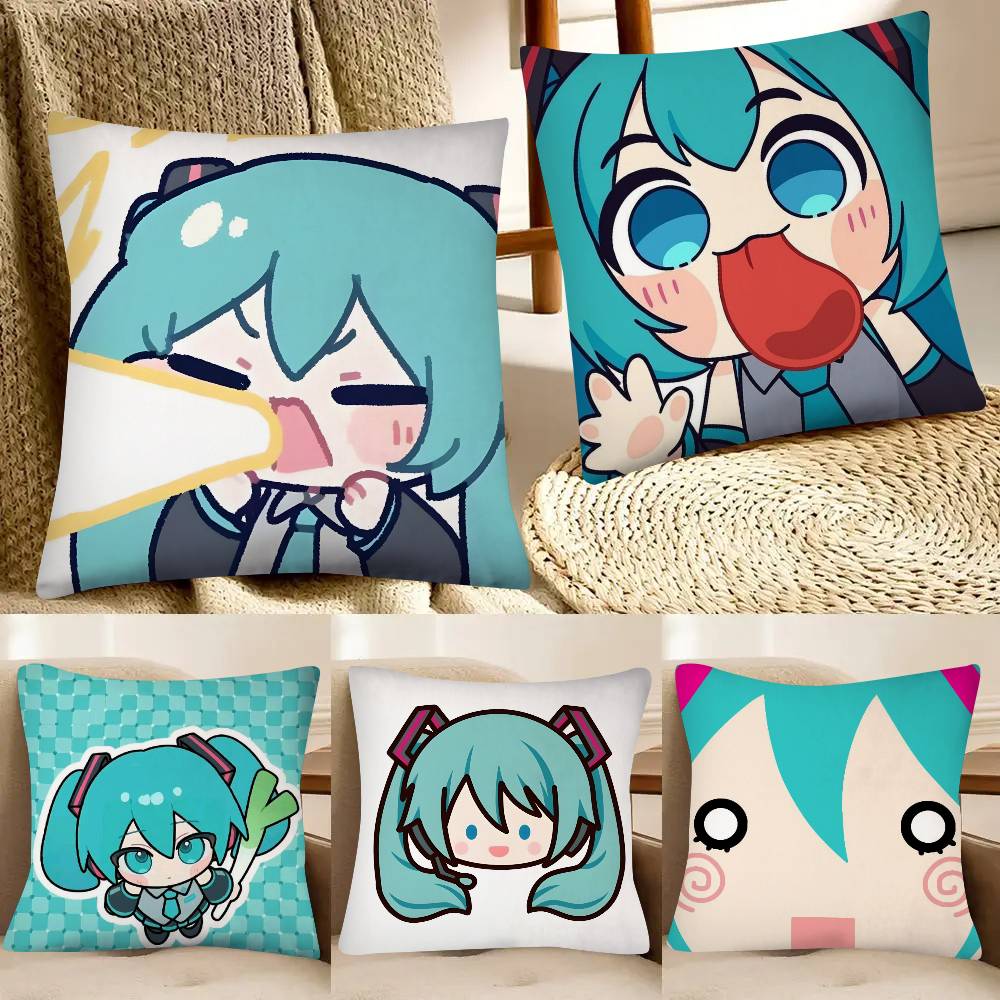 CuteMMikukawaii Pillow Case Fashion Square Pillowcase Bedroom Sofa Room Ins Decoration Leisure
