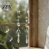 Indoor Outdoor Hanging Decoration Butterfly Crystal Suncatcher Wind Chime, Rainbow Maker Prism Ornament, Artistic Garden Decor Pendant for Home,