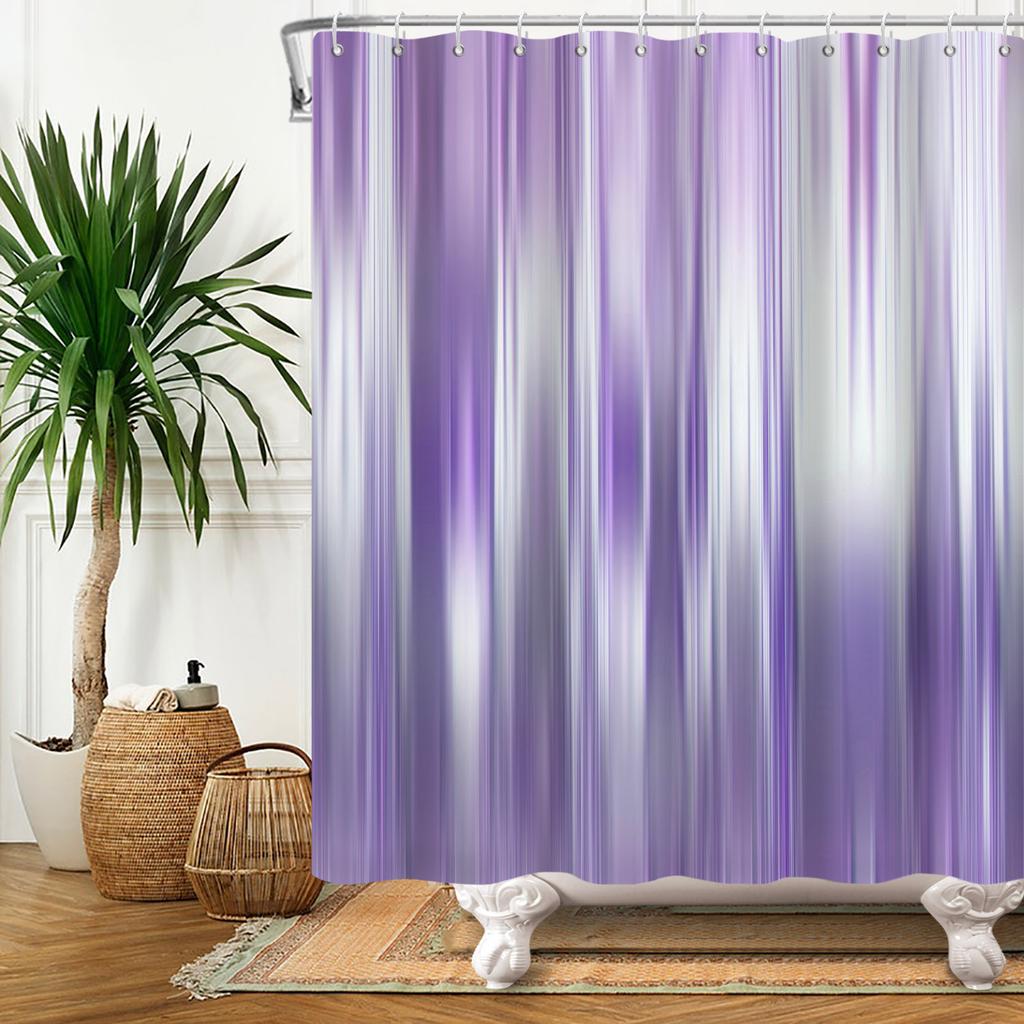 Gradient Duschdraperi Ränder Abstrakt Polyester Vattentät Modern Badrumsdekoration Badgardiner med Krok