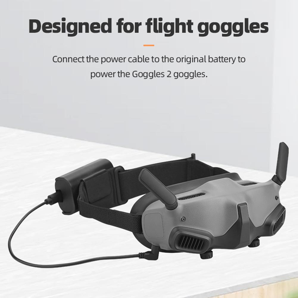 For DJI Avata Goggles 2 Battery Power Supply Line Wear Resistance Flight Glasses Power Cable Battery Back Clip Drone Accessories