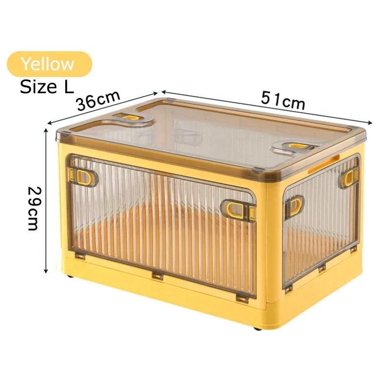 Large Capacity Storage Box Foldable Closet Organizer Stackable Sundries Organizer with Wheels Home Storage Books Snack Toy Bin