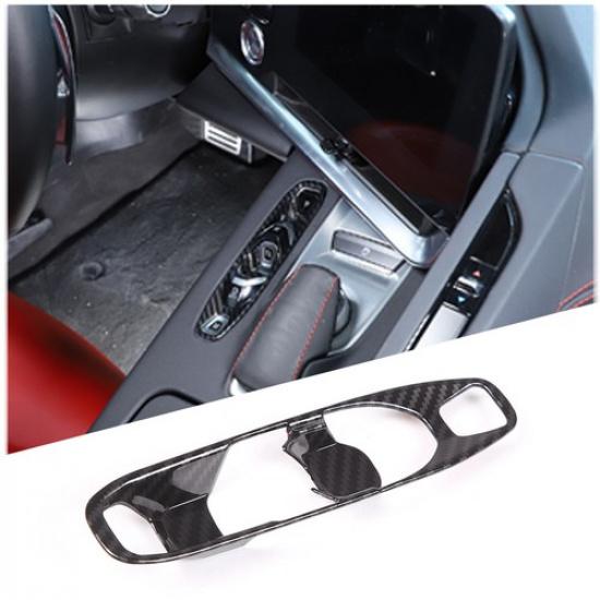 ABS Carbon Fiber Center Console Gear Shift Panel Trim for Corvette C8 -25
