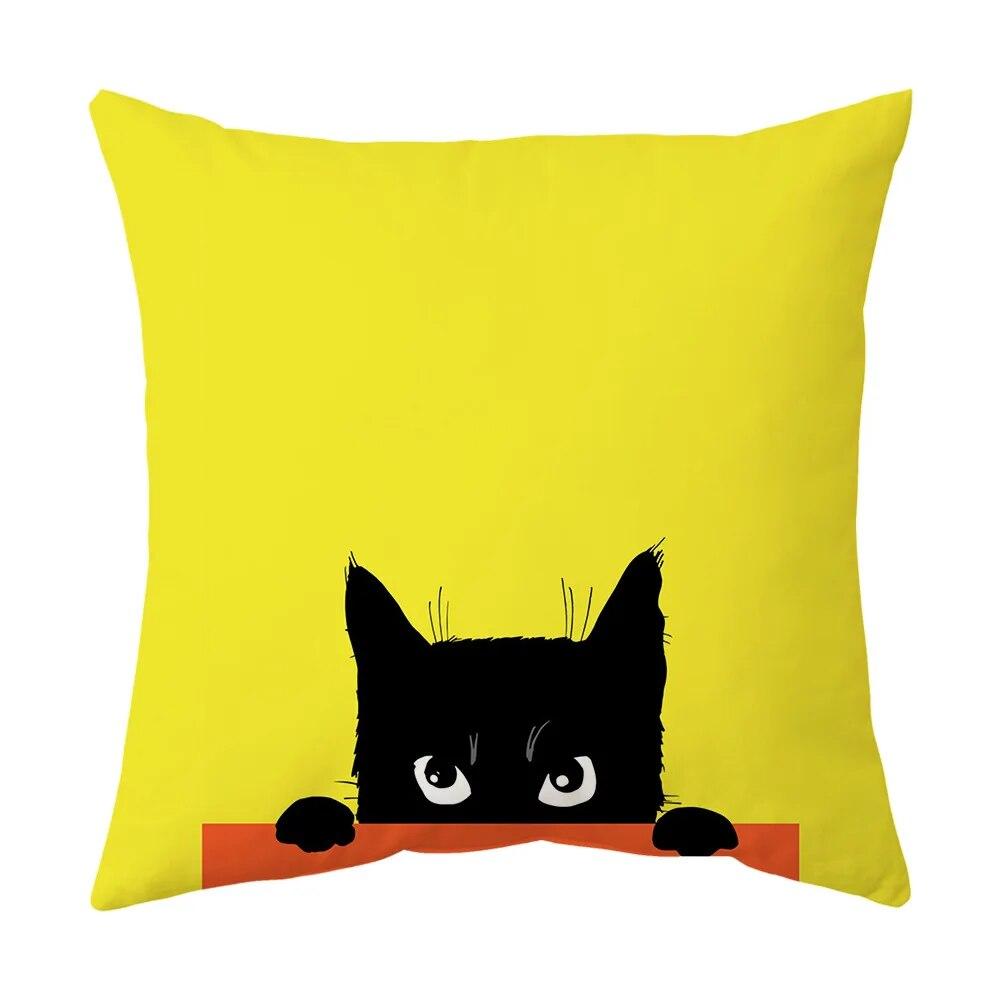 Sofa Chair Bed Living Room Decorative Pillowcase Fashion Cartoon Cute Cat Pillowcase