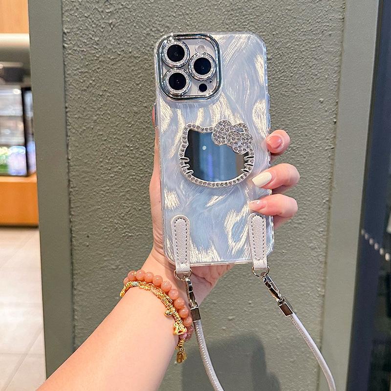 

Rhinestone Mirror Cartoon Kt Bear Mobile Phone Case Is Suitable For Iphone17Promax Portable Apple 16 All-Inclusive Anti-Drop. iPhone 11