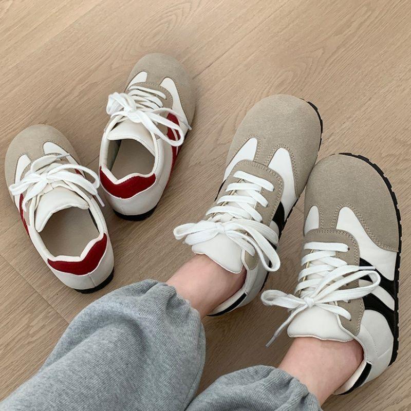 Retro versatile lightweight flat-bottomed German training shoes women's 2025 summer American board shoes fashion versatile lace-up casual shoes