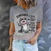 Summer Women's Casual Animal 3D Print Women's Round Neck Short Sleeved T-shirt