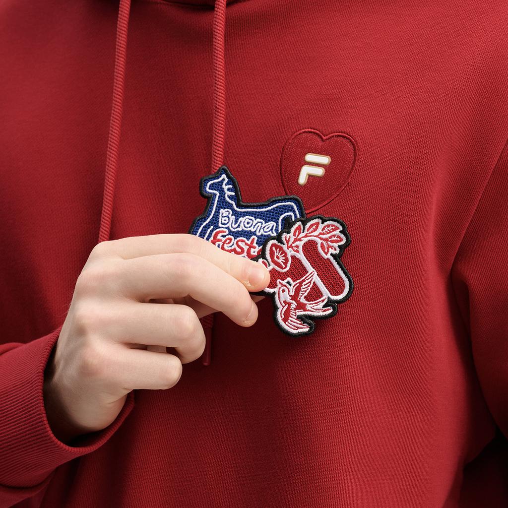 FILA CNY Limited Edition New Year Fashion Trend Classic Retro Sports Casual Versatile Quality Embroidered Cotton Comfortable Soft Hoodie F11U619204FPK