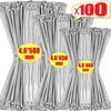 100PC/Bag 201 Stainless Steel Cable Tie Self-locking Bundling Wire and Cable Strap Heavy Duty Rust-proof Outdoor Fence