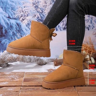 Women's Large Size Soft Sole Winter Warm Fur Snow Boots Padded Lined Ankle Boots Anti-slip Hiking Casual Sports Cotton Boots