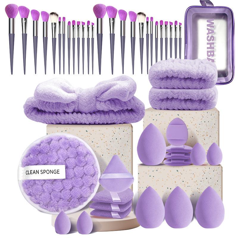 Premium 49-Piece Makeup Brushes Set Synthetic Bristles Wood Handles Travel-Friendly Face Eyes Application Includes 30 Brushes +
