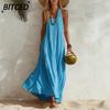 Fashion Summer Spring Solid Color Print Casual Dresses