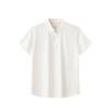 Comfortable Short Sleeve Polo Shirt Women Tops Paper-White 162536101-5