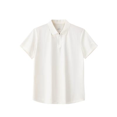 Comfortable Short Sleeve Polo Shirt Women Tops Paper-White 162536101-5