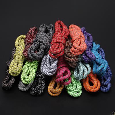 1 Pair 120Cm Reflective Sports Shoelace Round Woven Rope Rhoelace Rtrong Light Shoelace Durable Polyester Shoelace Rope