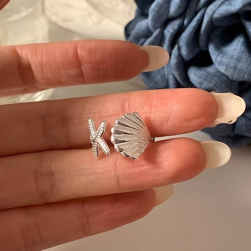 Classic Simple Multi Functional Ocean Series Spring/Summer Sea Star Shell Ring Exquisite and Generous Ring Jewelry