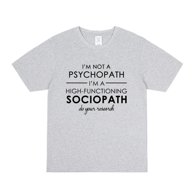 Sherlock Nie Jestem Psychopatą Jestem Wysoko Nadrukowany T-shirt Graficzny Męski i Damski T-shirt z Krótkim Rękawem Odzież Męska Street