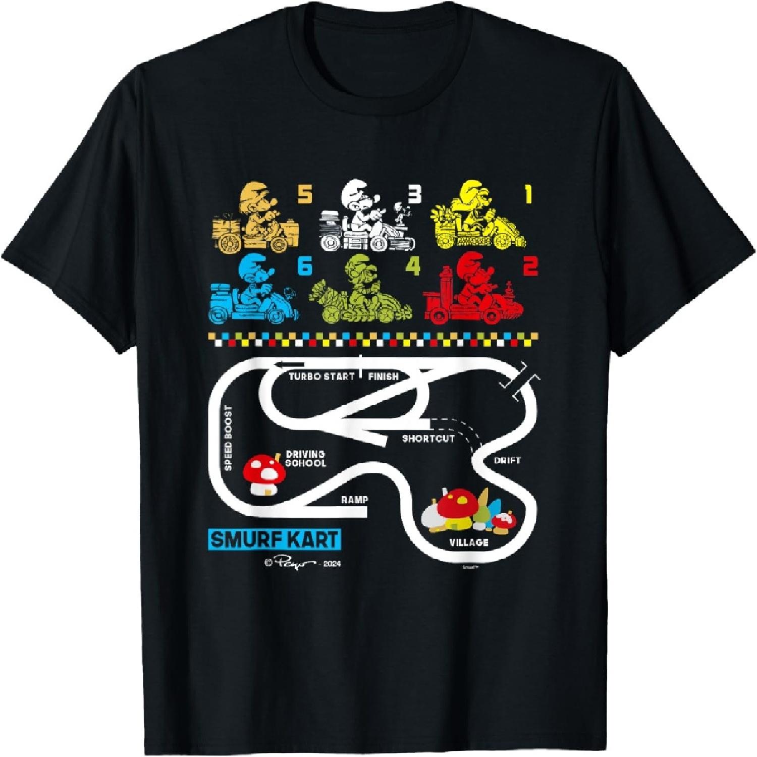 

The Smurfs Smurf Kart Players & Map Overview Vintage T-Shirt XXXXXL