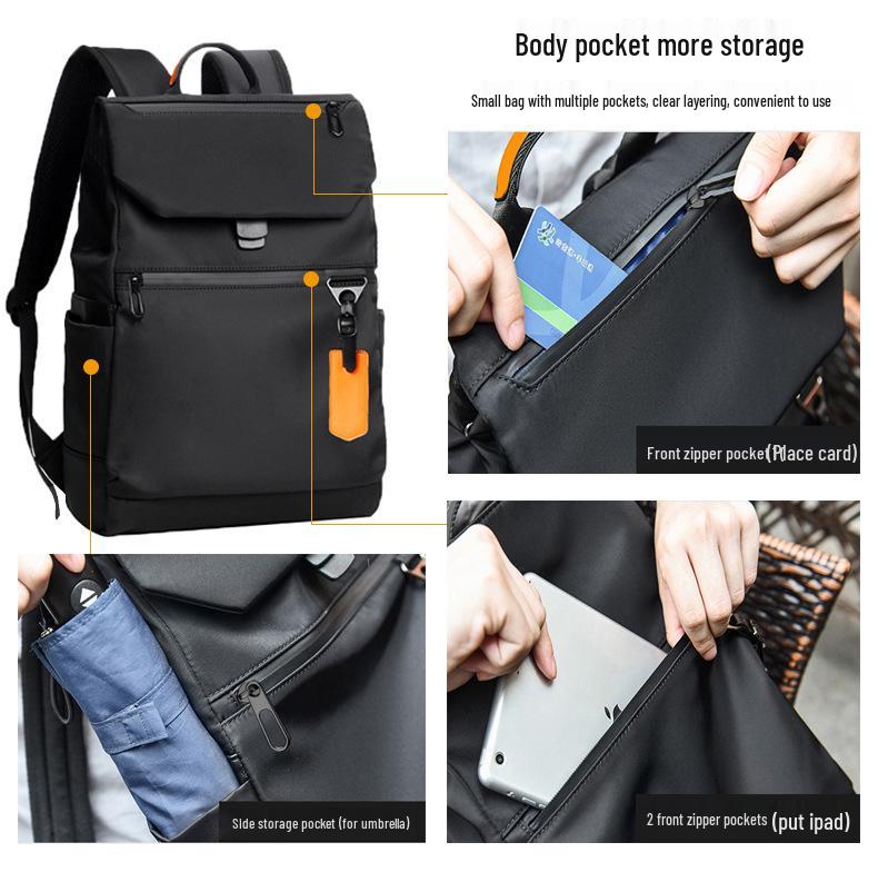 Men's Trendy Casual Travel Backpack - Solid Color, Cool Design, Business & Computer Bag