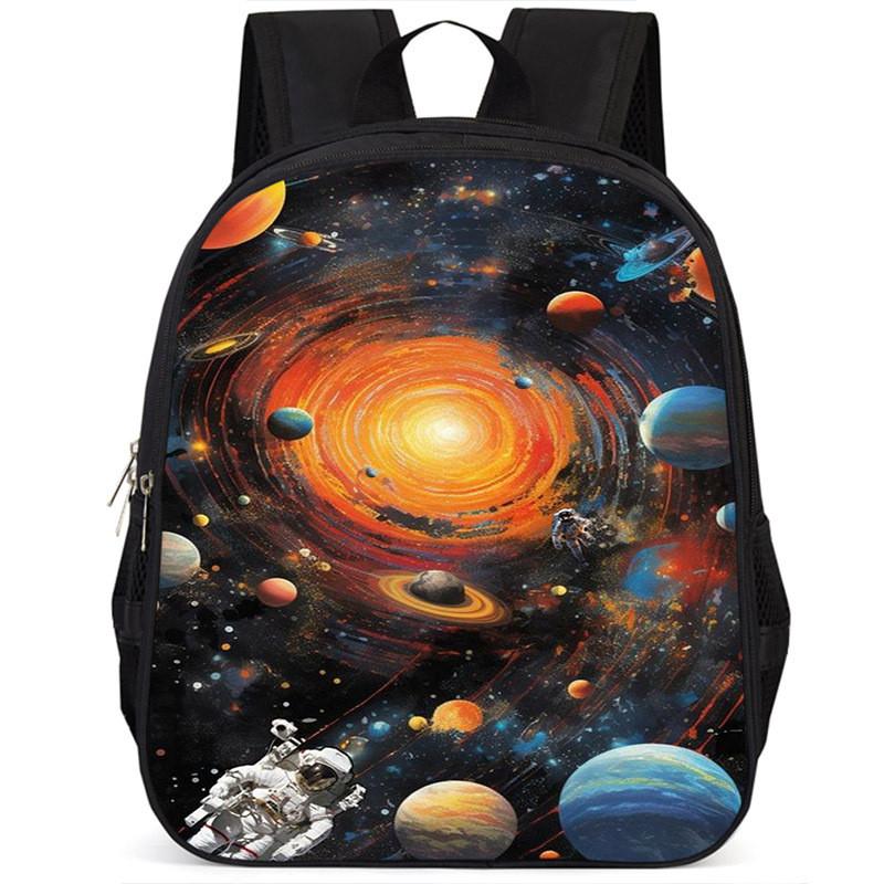 Spacious 15-inch Lightweight Oxford Cloth Backpack For Kids Unisex School Bag