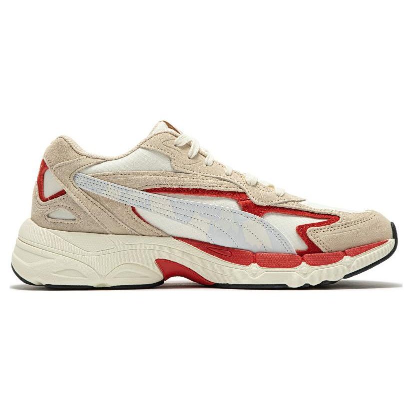 Puma Tevaris Nitro Cny Papermaking Leather Comfortable Versatile Mid-Top Lifestyle Casual Shoes Unisex Casual Shoes Beige Red 392947-02