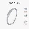 MODIAN D Moissanite Rings 925 Silver Classic Geometric Stackable Lab Diamond Finger Ring For Women Fine Jewelry
