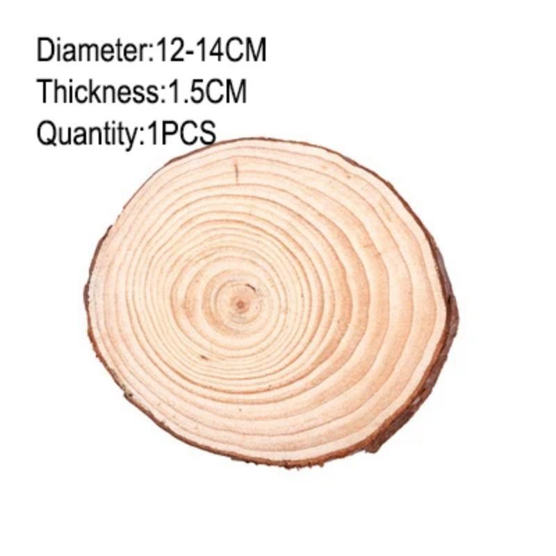 3-12cm Thick Natural Pine Round Unfinished Wood Slices Circles with Tree Bark Log Discs DIY Crafts Rustic Wedding Party Painting