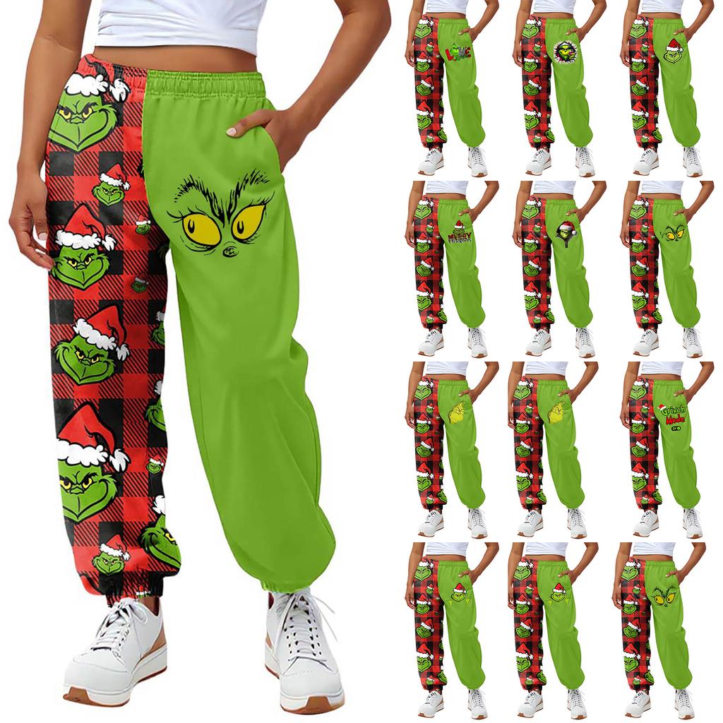 Kids' Fashion Christmas Print Loose-Fit Waistband Casual Sweatpants