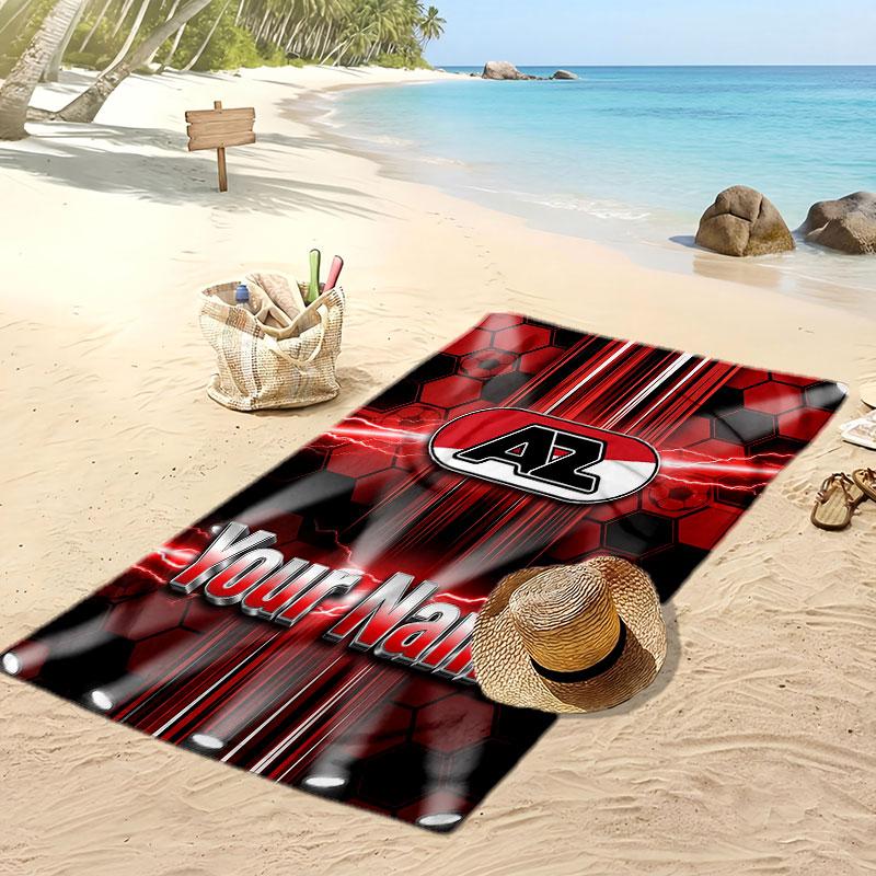 AZ Alkmaar Personalized Printed Beach Towel Soccer Logo Support Custom Name Text Absorbent Towel For Sport Travel Special Gift